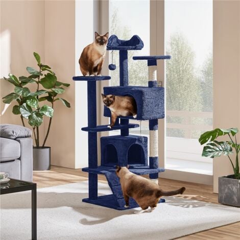 Yaheetech Cat Tree Tower Cat Kitten Scratching Tree for Kittens & Small/Medium Cats, Navy Blue