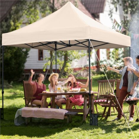 Yaheetech 3M x 3M Pop Up Canopy Tent Commercial Instant Heavy Duty Canopy, Beige