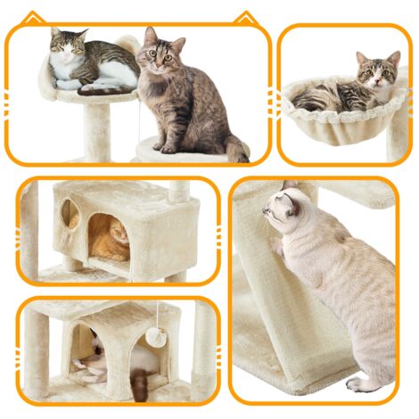 Yaheetech 55"H Cat Tree Tower Kitten Tree for Kittens/Small Cats, Beige