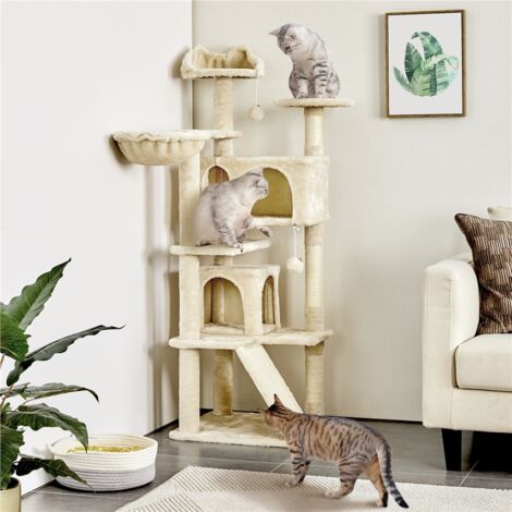 Yaheetech 55"H Cat Tree Tower Kitten Tree for Kittens/Small Cats, Beige