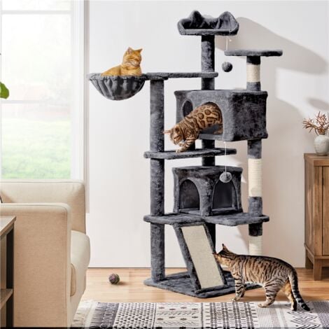 Yaheetech 55"H Cat Tree Tower Kitten Tree for Kittens/Small Cats, Dark Gray