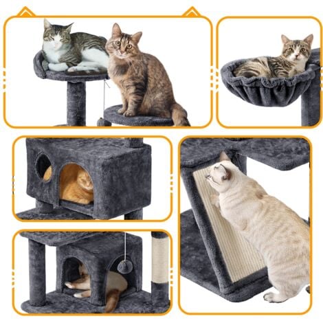 Yaheetech 55"H Cat Tree Tower Kitten Tree for Kittens/Small Cats, Dark Gray