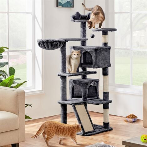 Yaheetech 55"H Cat Tree Tower Kitten Tree for Kittens/Small Cats, Dark Gray