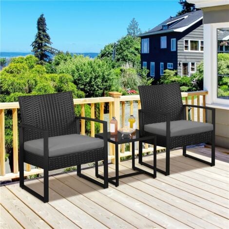 Outsunny 5pc Rattan Furniture Set Garden Sectional Wicker Sofa Tea Table Brown Uk860 017bn0331 Garden Sectional Wicker Sofa Tea Table, Outdoor Wicker Patio Furniture Sets