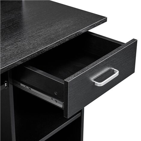 Yaheetech Computer Desk With Keyboard Tray Adjustable Compartment Home Office Furniture Black
