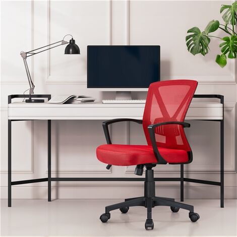 Yaheetech Mesh Office Chair Executive Desk Chair, Red