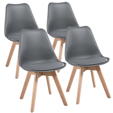 Yaheetech 4PCS Dining Chairs for Dining Room/Living Room, Dark Gray