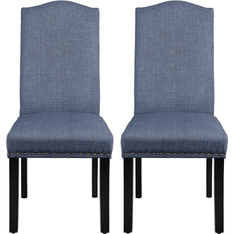 Set Of 2 Fabric Dining Chairs Classic, Tall Back Fabric Dining Chairs
