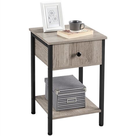 Nightstand Bedside Table Sofa Side, Rustic End Table With Storage