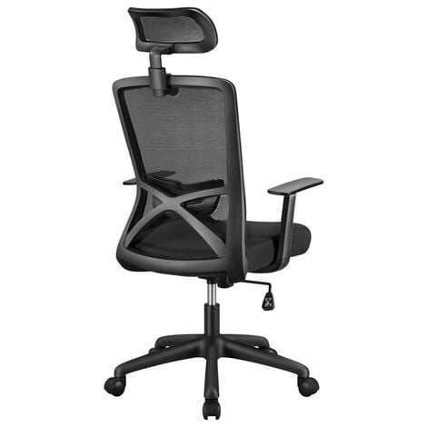 Yaheetech Mesh Office Chair with Headrest Ergonomic Desk Chair, Black