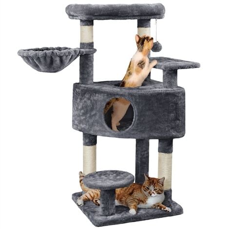 Yaheetech 46in Cat Tree Big Plush Cat Condo, Dark Grey