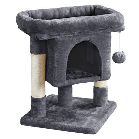 Yaheetech 23.5" 2-Level Cat Tree, Dark Gray