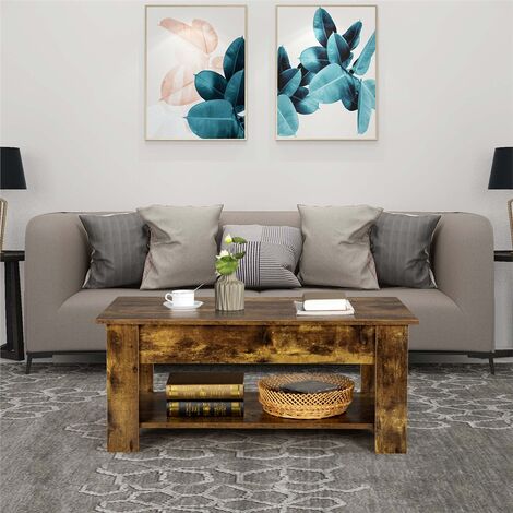 Yaheetech Lift Up Top Coffee Table for Living Room Furniture, Rustic Brown