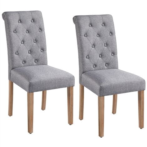 Classic Fabric Upholstered Dining Chair, High Back Cloth Dining Room Chairs