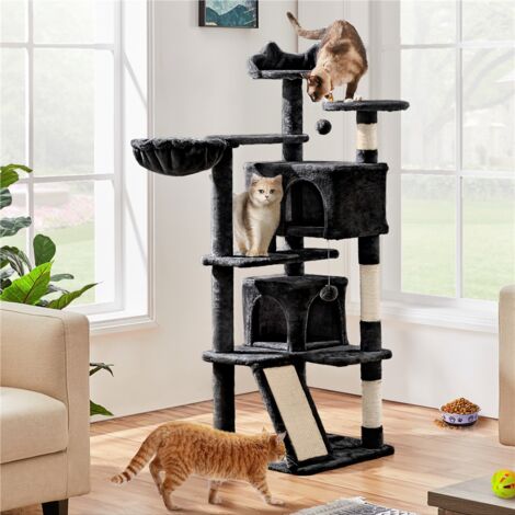 Yaheetech 55"H Cat Tree Tower Kitten Tree for Kittens/Small Cats, Black