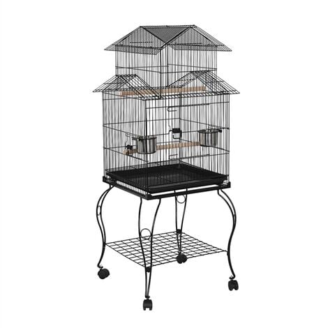 Birds Stainless Steel Black Iron Hanging Bird Cage, For Home