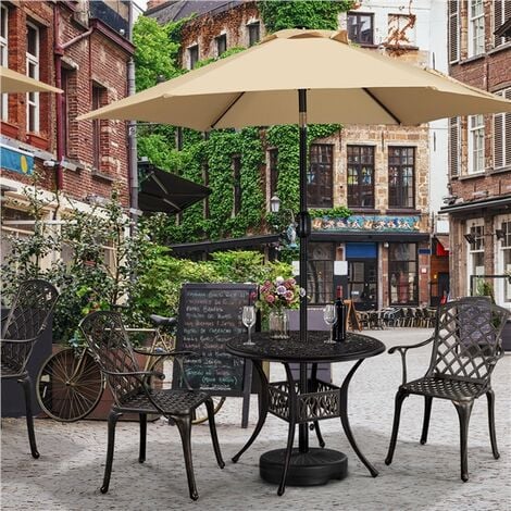 Garden Chairs Yaheetech 2pcs Patio Dining Chairs, Cast Aluminium Chairs