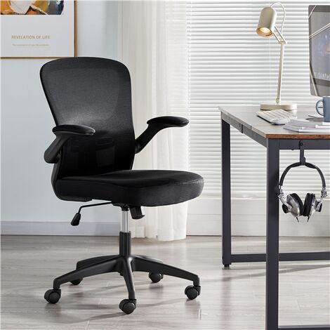Yaheetech Ergonomic Office Chair Adjustable Mesh Chair with Flip-Up Armrests Black