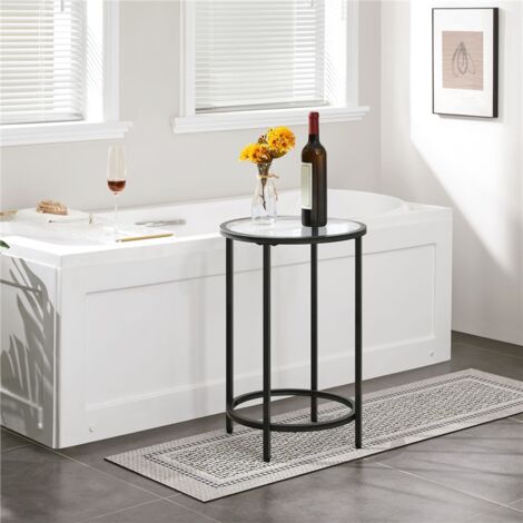 Yaheetech Round Accent Table Side Sofa Table, Black
