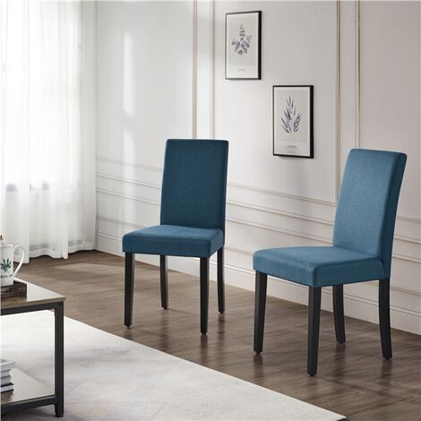 Yaheetech 4pcs Dining Chairs Fabric Upholstered Dining Chairs, Blue