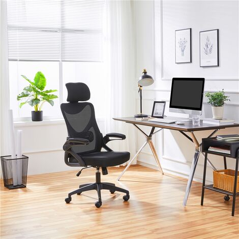 Yaheetech High Back Mesh Office Chair with 90° Flip-up Armrest