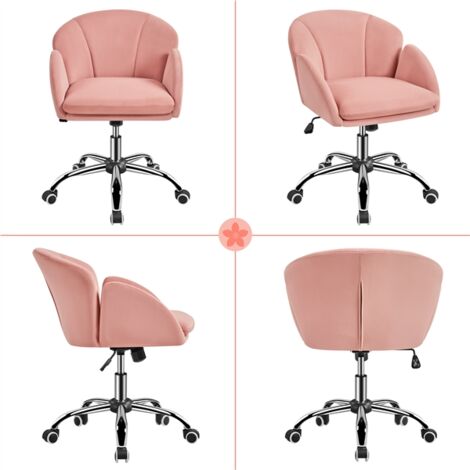 Yaheetech Rolling Desk Chair Office Chair for Home/Office, Pink