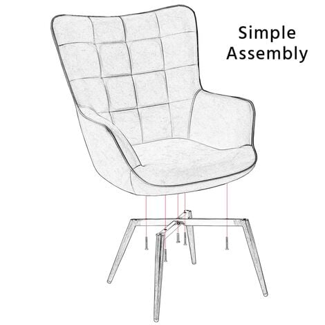 Yaheetech Accent Chair Modern Faux Leather Arm Chair, W73 x D79.5 x H98cm, Gray