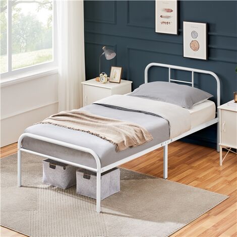 Yaheetech 3ft Single Metal Bed Frame Iron Bed Foundation，White
