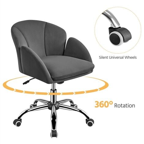 Yaheetech Rolling Desk Chair Office Chair for Home/Office, Dark Gray