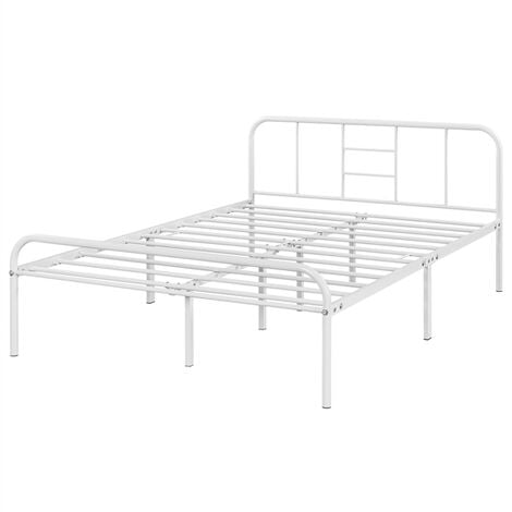 Yaheetech 4ft6 Double Metal Bed Frame Iron Bed Foundation，White