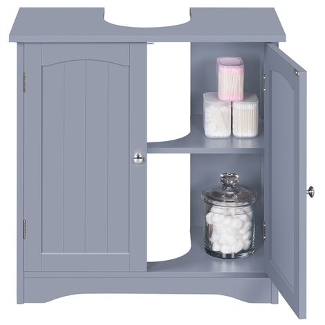 Yaheetech Under Sink Bathroom Storage Cabinet,60x30x60cm, Gray