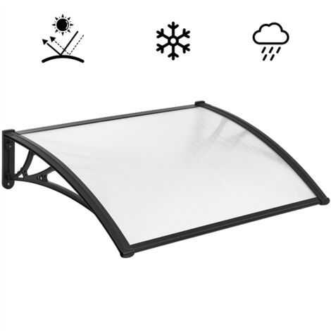 Yaheetech 100.5x76 cm Front Door Canopy Outdoor Window Awning, Black