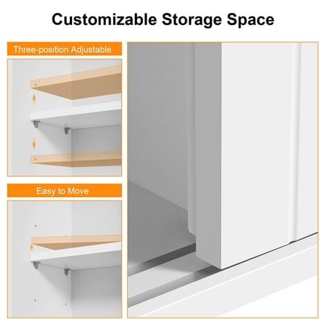 Yaheetech Slim Bathroom Storage Cabinet Floor Cupboard with Open Shelf, White