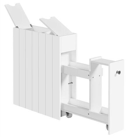 Yaheetech 7" Width Bathroom Storage Cabinet Floor Cupboard with Drawer, White