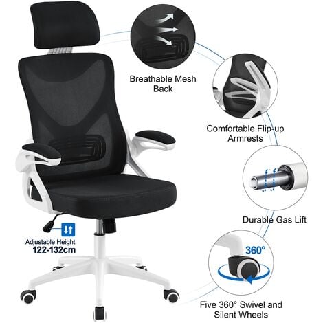 Yaheetech High Back Mesh Office Chair with 90° Flip-up Armrest