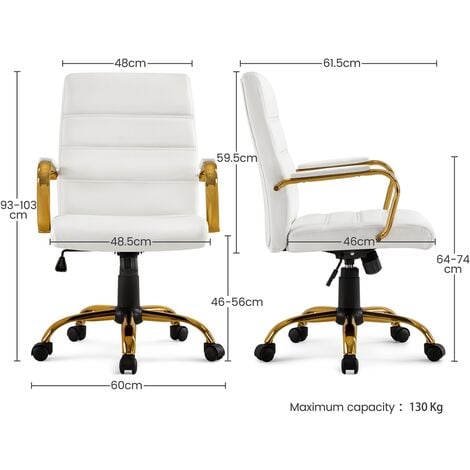 White and store gold task chair