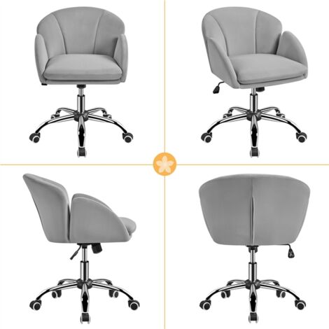 Yaheetech Rolling Desk Chair Office Chair for Home/Office, Light Gray