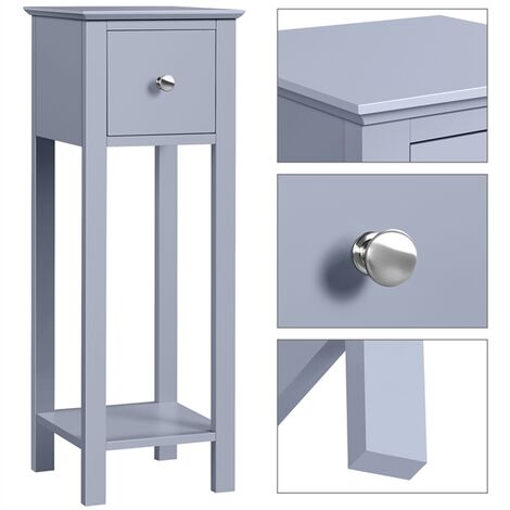 Yaheetech Minimalist Slim Bedside Table End Table, Gray