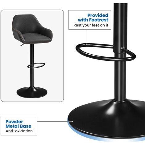 Yaheetech 2Pcs Vintage Swivel Bar Stools, Black