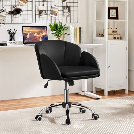 Yaheetech Rolling Desk Chair Office Chair for Home/Office, Black
