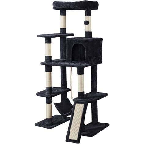 Yaheetech 63in Tall Cat Tree Large Cat Tower, Black