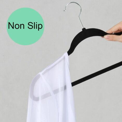 Yaheetech 100pcs Velvet Hangers With Tie Bar Flocked Non Slip 360