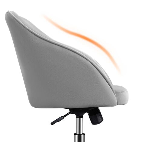 Yaheetech Velvet Desk Chair for Home Office, Soft Height Adjustable and Swivel Computer Chair, Light Gray