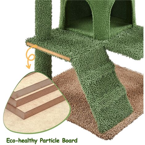 Yaheetech 54.5"H Cactus Cat Tree, Cat Furniture for Small- to Medium-sized Cats, Green/Brown
