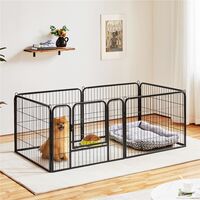 Yaheetech 6 Panel Foldable Pet Play Pen Puppy Dog Animal Cage Run Garden Fence Black