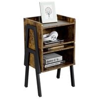 Yaheetech Side Table Industrial Nightstand Stackable End Table, Rustic Brown