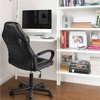 Gaming Chair High Back Ergonomic Racing Chair Office Reclining Chair Swivel Chair, Black