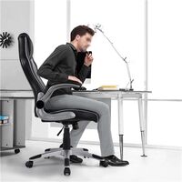 Executive Gaming Chair, High Back Racing Chair with Adjustable Armest Ergonomic Computer Desk Chair Swivel Chair for Home Office Grey