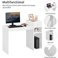 Yaheetech Computer Desk Laptop Table Home Office Study Workstation Furniture, White