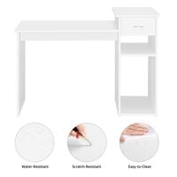 Yaheetech Computer Desk Laptop Table Home Office Study Workstation Furniture, White
